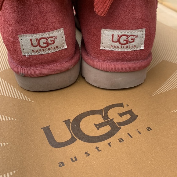 🎉💖HP🥰💕Super warm & beautiful UGG boots, light burgundy Corduroy Bailey bows - Picture 13 of 17